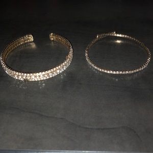 Two diamond armband pieces